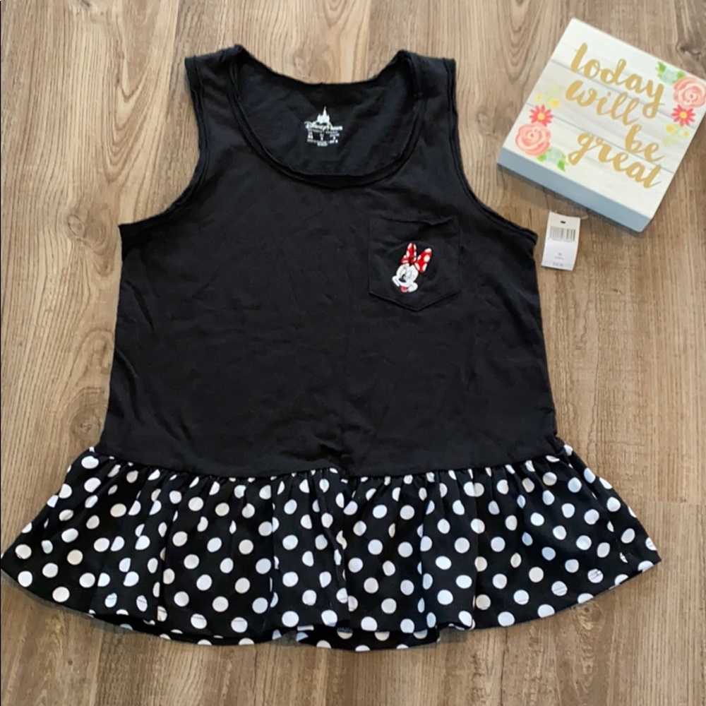 New! Disney Minnie Mouse Peplum Hem Tank Top